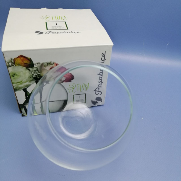 Ваза круглая стеклянная, высота 102 мм. / Подарочная упаковка